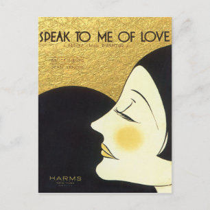 Carte Postale Vintage Speak to Me of Love 1930 Sheet Music Cover
