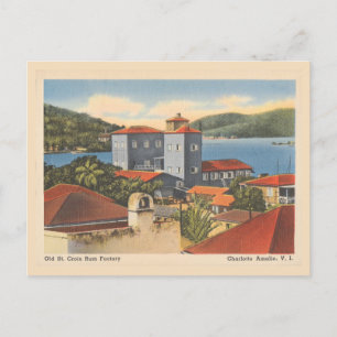 Carte Postale Vintage St. Croix Rum Factory Charlotte Amalie