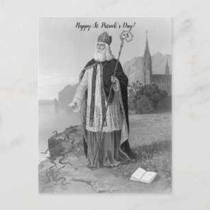 Carte Postale Vintage St Patrick Rids Irlande des serpents