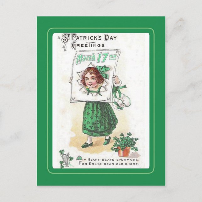 Carte postale vintage St Patrick's Day (Devant)
