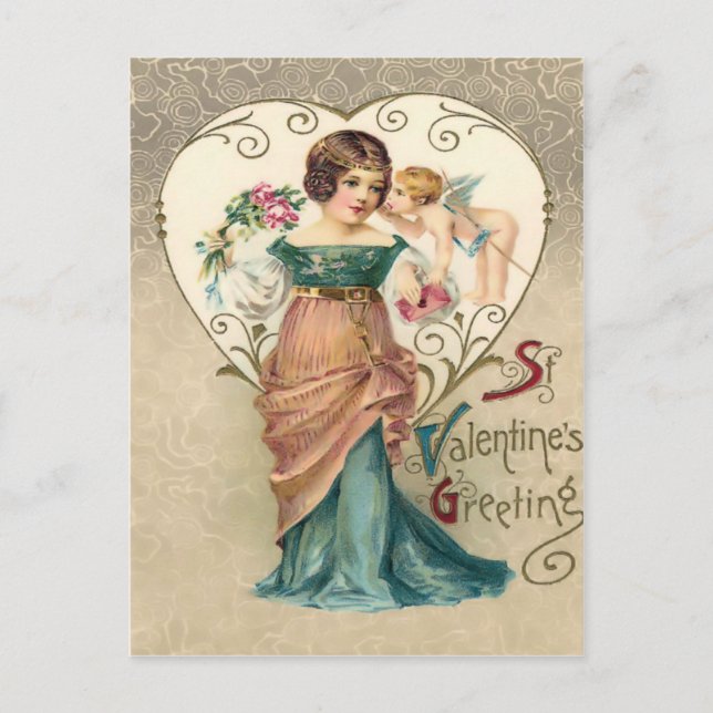 Carte postale vintage St. Valentine Greeting (Devant)