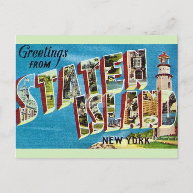 Carte Postale Vintage Staten Island NY (Devant)