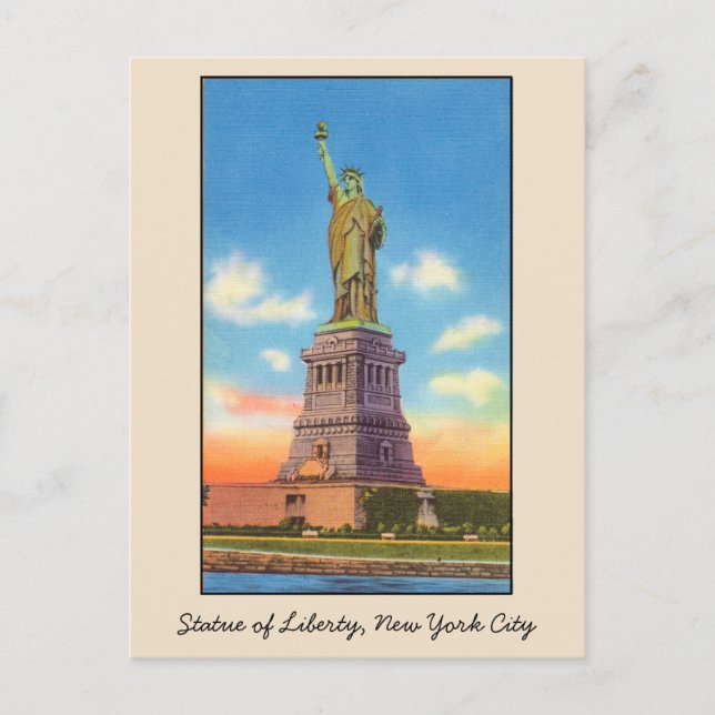 Carte postale vintage Statue de la Liberté NYC (Devant)
