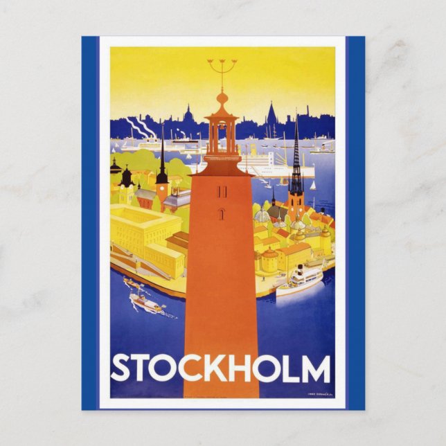 Carte Postale Vintage Stockholm (Devant)
