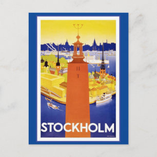 Carte postale vintage Stockholm Suède