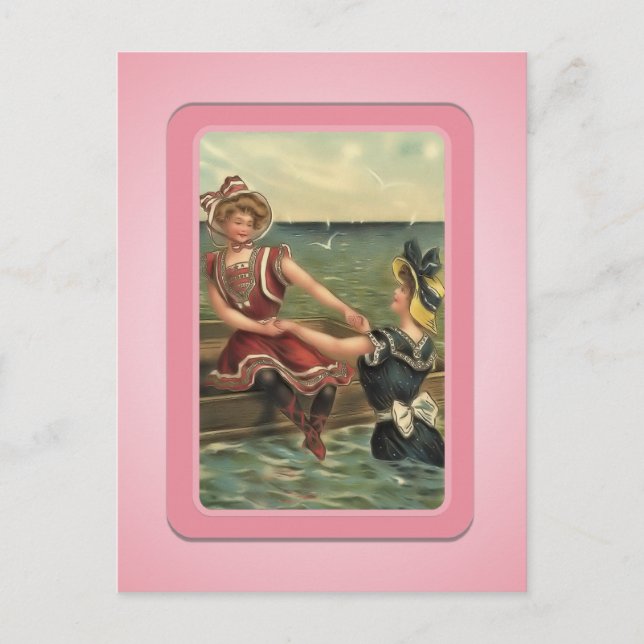 Carte postale vintage Sun Bather Beach Babes (Devant)