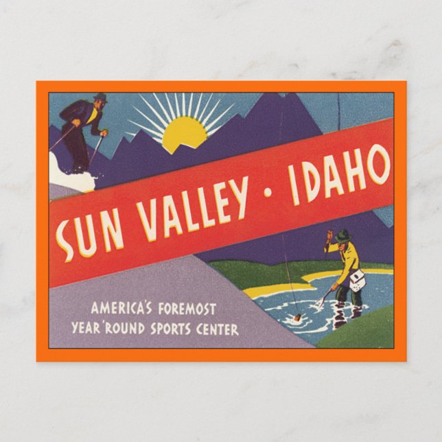 Carte Postale Vintage Sun Valley Idaho (Devant)