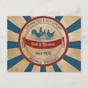 Carte Postale Vintage Sunshine Alimentation Poulets Publicité