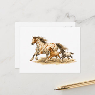 Carte Postale Vintage Sweatshirt Équipe Cheval Appaloosa Rétro C