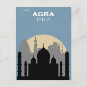 Carte Postale Vintage Taj Mahal Agra