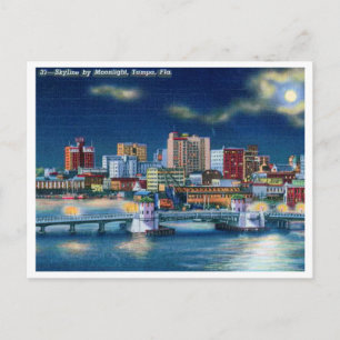 Carte Postale Vintage Tampa Florida Skyline