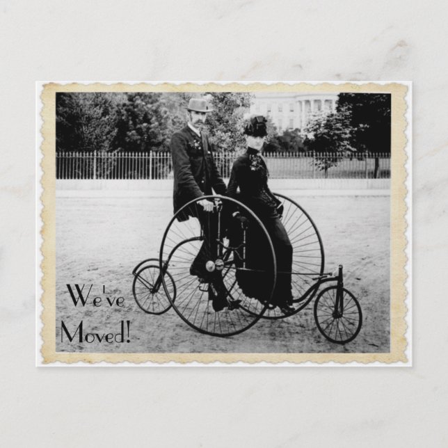 Carte postale vintage Tandem Moving Vélo (Devant)