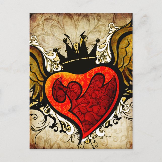 Carte postale vintage Tattoo Heart Urban (Devant)