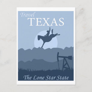 Carte Postale Vintage Texas Lone Star State Retro Travel
