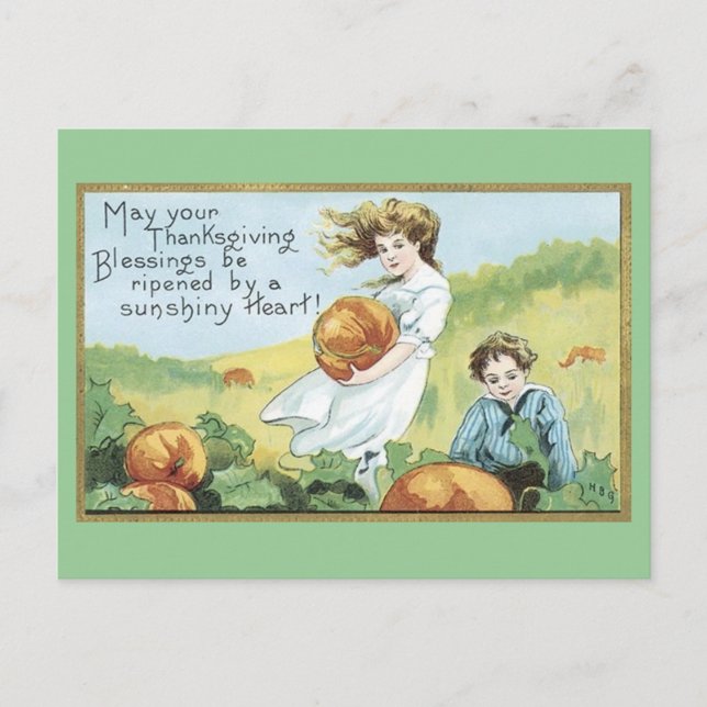 Carte postale vintage Thanksgiving (Devant)