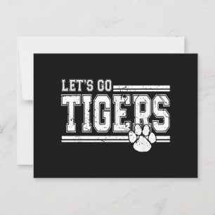 Carte Postale Vintage Tigers School Sports Nom Retro