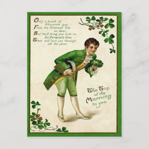 Carte Postale Vintage Top Of Morning Pour vous St Patrick's Day