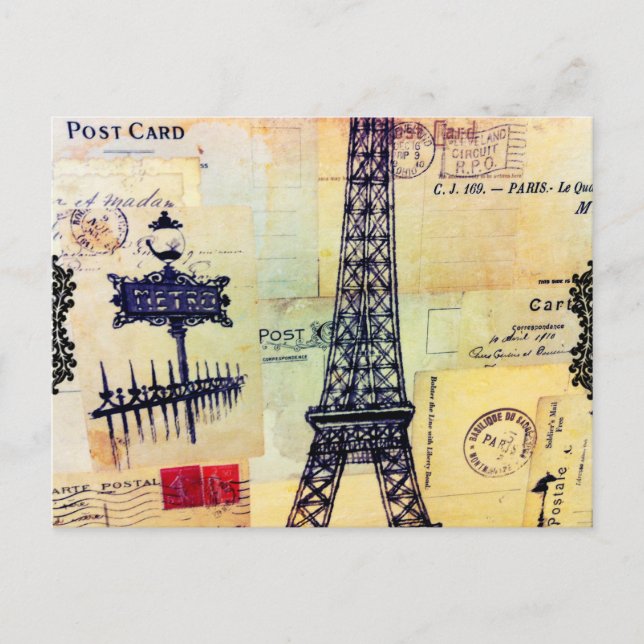 Carte postale vintage Tour Eiffel Paris Inspiratio (Devant)