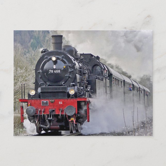 Carte Postale Vintage Train Steam Locomotive (Devant)