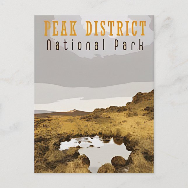 Carte Postale Vintage travel Peak District National Park Anglete (Devant)