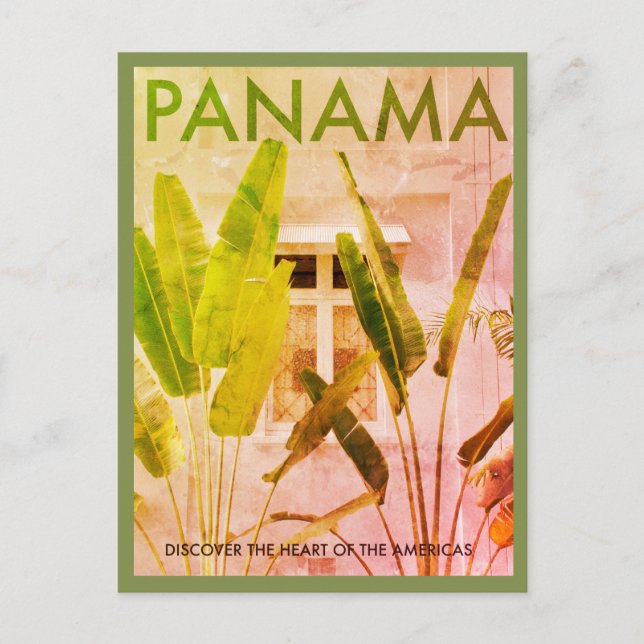 Carte postale vintage Tropical Panama Travel (Devant)