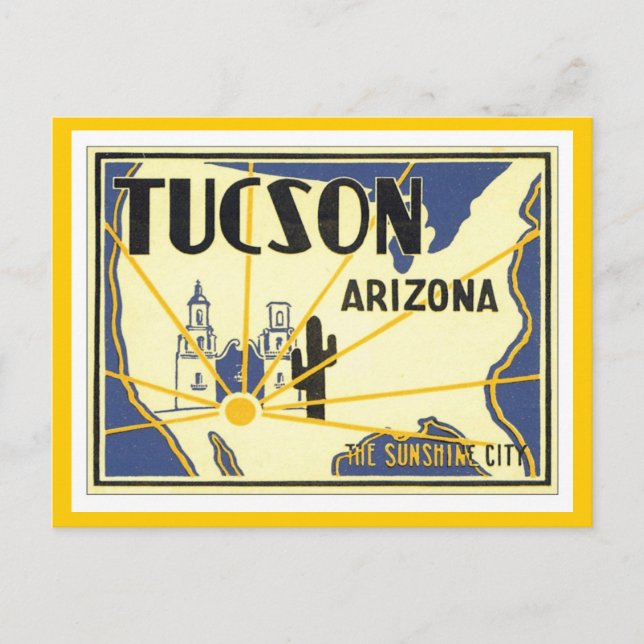 Carte Postale Vintage Tucson Arizona (Devant)