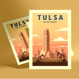 Carte Postale Vintage Tulsa Oklahoma