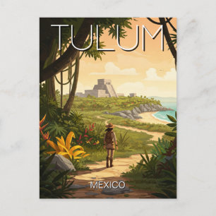 Carte Postale Vintage Tulum Mexico Travel