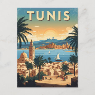 Carte Postale Vintage Tunis Tunisie