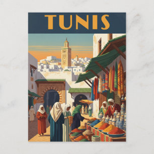 Carte Postale Vintage Tunis Tunisie