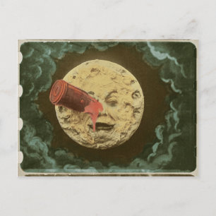 Carte Postale Vintage un voyage au cinéma silencieux de la Lune