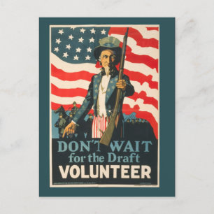Carte postale vintage Uncle Sam War