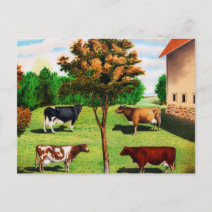 Carte Postale Vintage Vaches Typiques Se Reproduisent Sur La Fer