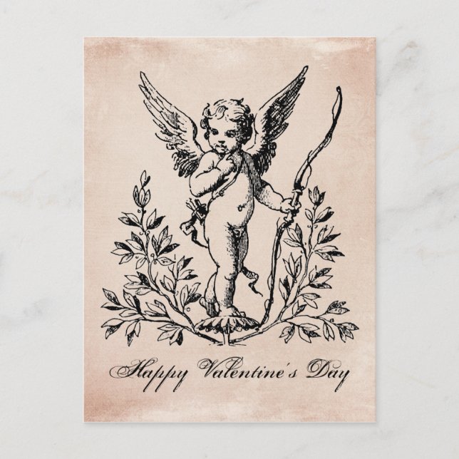 Carte postale vintage Valentine cherub (Devant)
