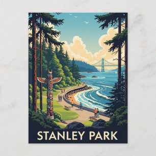 Carte Postale Vintage Vancouver Stanley Park Canada Travel