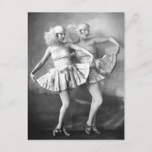 Carte Postale Vintage Vaudeville Dancers Retro Glam