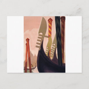Carte Postale Vintage Venezia Gondolas