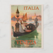 Vintage Venice Italie Gondola Travel