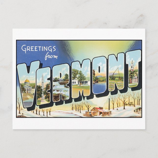 Carte postale vintage Vermont (Devant)