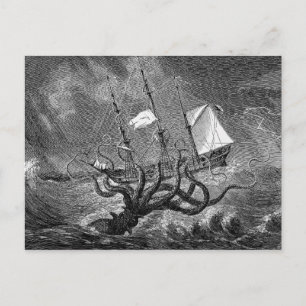 Carte postale vintage Victorian Kraken