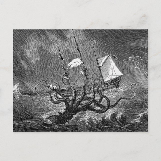 Carte postale vintage Victorian Kraken (Devant)