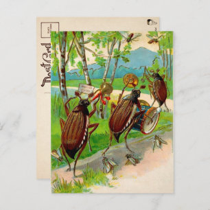 Carte postale vintage Victorian Marching Bugs