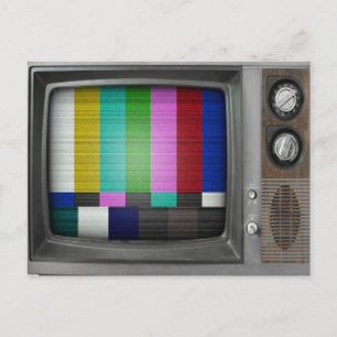 Carte Postale Vintage Vieux TV Retro Nostalgie