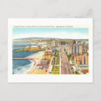 Vintage View of Long Beach, Californie,