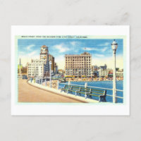 Vintage View of Long Beach, Californie,