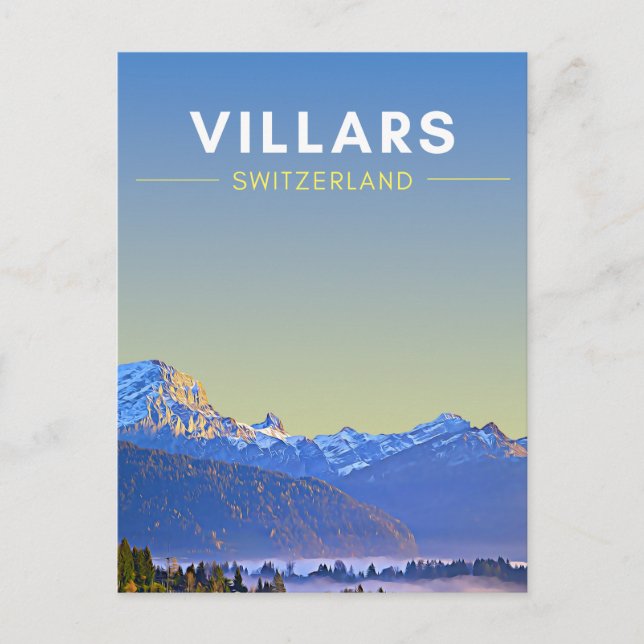 Carte Postale Vintage Villars Suisse Travel (Devant)