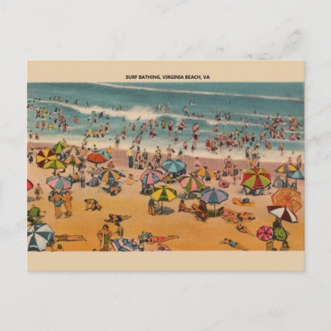 Carte postale vintage Virginia Beach (Devant)