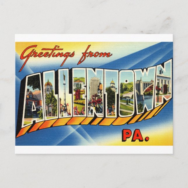 Carte postale Vintage voyage Allentown Pennsylvani (Devant)