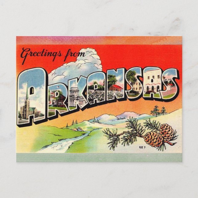 Carte postale Vintage voyage Arkansas (Devant)