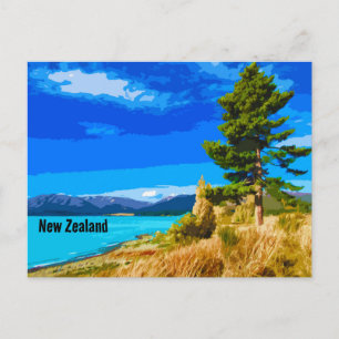 Carte postale Vintage voyage Art New Zealand